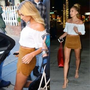Brandy Melville Brown Mini Fitted Skirt Size Small